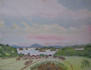 Matsushima, 1937 (Watercolor by C. J. L. Bates)